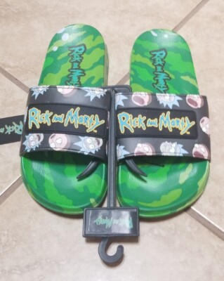 rick and morty yeezy slides