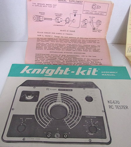 Knight Kit RC Bridge Model KG-670 Jak Heathkit C-3 z pudełkiem i instrukcjami, sondy - Zdjęcie 5 z 7