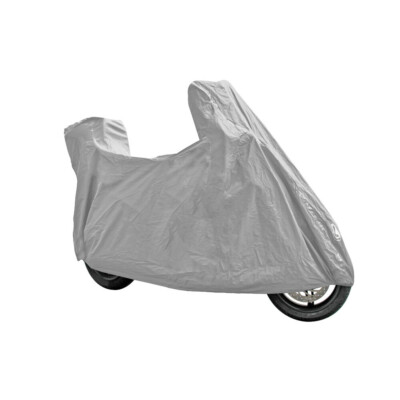 Motorradabdeckung - XL mit Form für Motorrad/Scooter mit Windschutzscheibe und Kofferraum grau