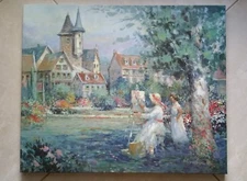 L. Gordon Uptown Out Door Landscape Frame stretched Canvas 