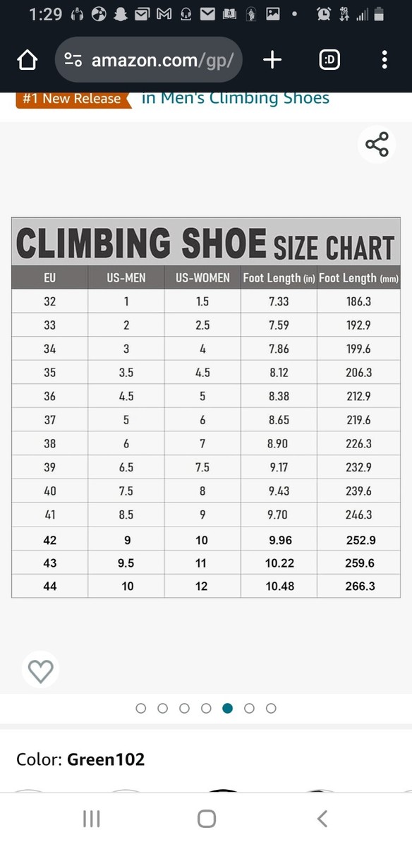 Size Chart Climbing Shoes Size Ocun Jett Qc Climbing Shoes M Us
