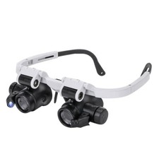 Jewelers Head Headband Magnifier LED Illuminated Visor Magnifying Glasses Loupe
