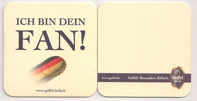 Gaffel Kölsch - beer mat ''Germany fans: I am your fan!''
