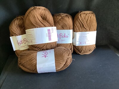 5 Knit Picks  Shine Sport  - Mongoose #FZT; Rich Warm Brown Color