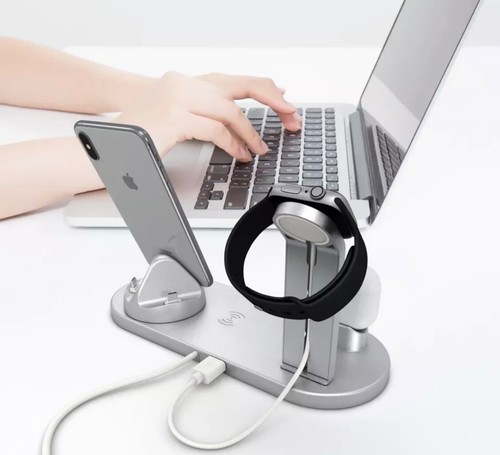 Wireless Charger 6 in 1, 15W Fast Charging Station for iPhone & Samsung Galaxy - Picture 7 of 8