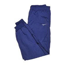 VINTAGE Size Medium - NIKE Track Pants Lined Joggers Zip Ankles Drawstring 90s