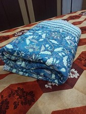 Indian Print Hand block Print Jaipuri Razai 100 Cotton Quilt Reversible blanket