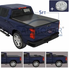 5 Ft Tri-fold Soft Tonneau Cover For Nissan 2005-2021 Frontier Short Bed On Top 5 Ft Tri-fold Soft Tonneau Cover For Nissan 2005-2021 Frontier Short Bed On Top