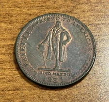 1834 Lafayette HM & EI Richards Jewelry Attleboro Mass. Hard Times Token HT150