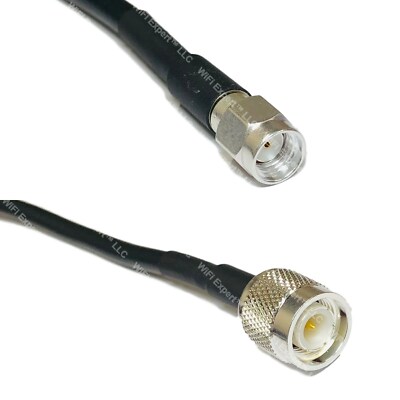 RFC195 Silver RP-SMA MALE to TNC MALE Coax RF Cable USA Lot
