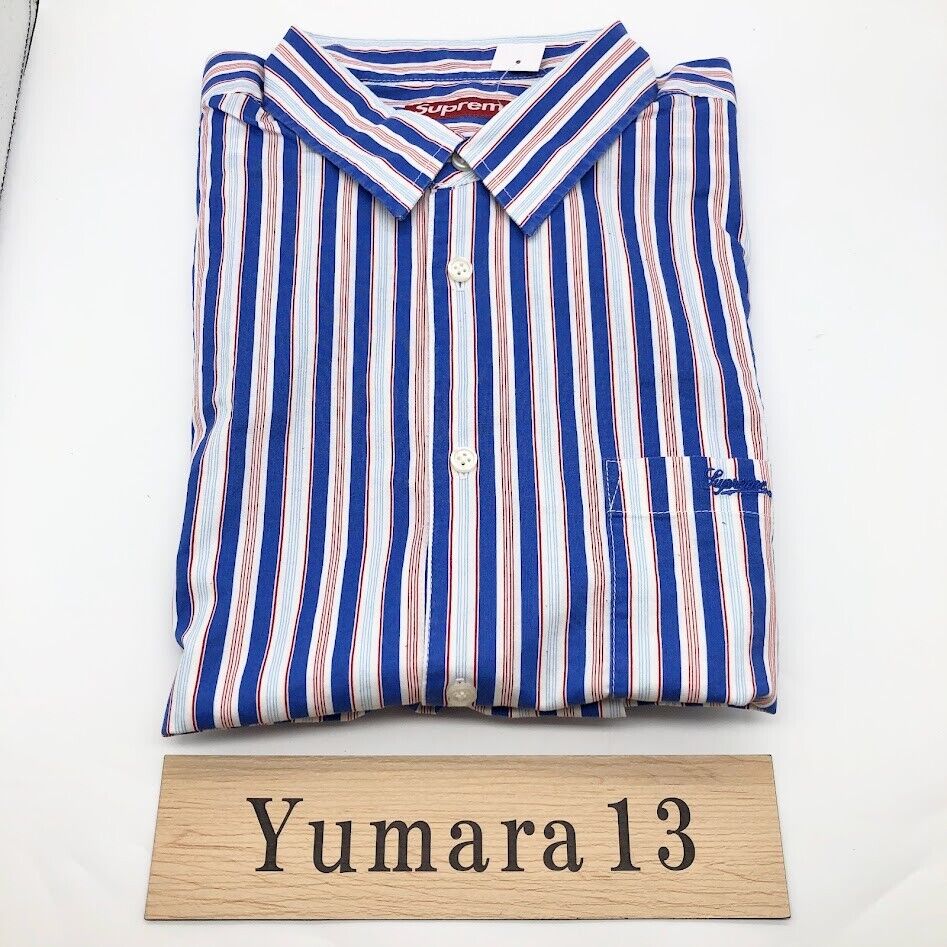 Supreme Loose Fit Multi Stripe S/S Shirt 3colors Black Blue Supreme Loose Fit Multi Stripe S/S Shirt 3colors Black Blue