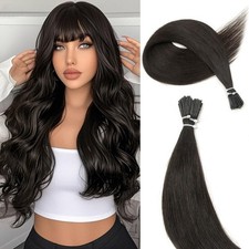 Boymia 14 Inch I Tip Hair Extensions 1B Natural Black 50strands 10... Fast Ship