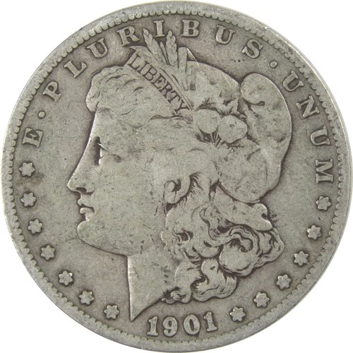 1901 S Morgan Silver Dollar VG Very Good Details $1 Coin SKU:I24329