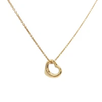 Tiffany & Co. Elsa Peretti Open Heart Pendant Necklace 18K Yellow Gold