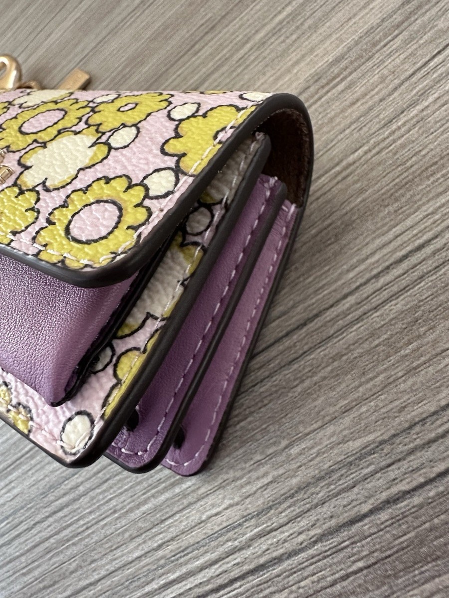 COACH バッグチャーム フラワー キーホルダー シグネチャー パープル