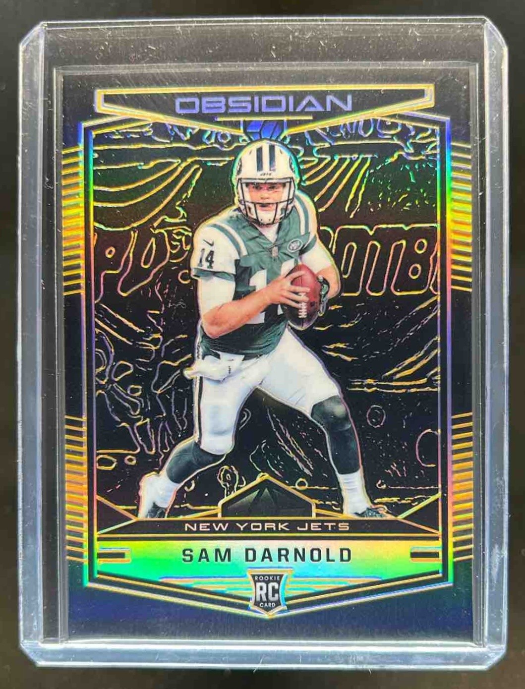 2018 Obsidian Sam Darnold RC Electric Etch Orange #/50 Jets