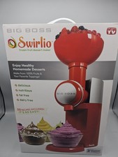 Big Boss Swirlio Frozen Fruit / Yogurt Dessert Maker 50 Recipes Included - Red