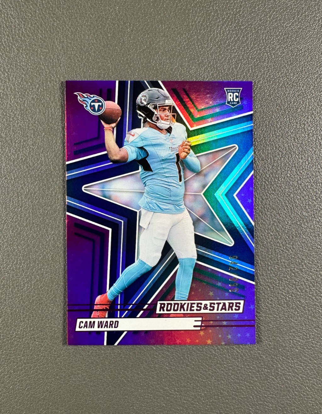 2025 Panini Rookies & Stars Cam Ward /999 Rookie Holo Purple RC #111
