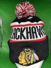CHICAGO BLACKHAWKS New Era Knit Winter Snow Stocking Hat Cap Beanie Pom NICE