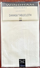Damask Tablecloth Encore Ivory 60"x102" Windham Weavers 100 Polyester NIP