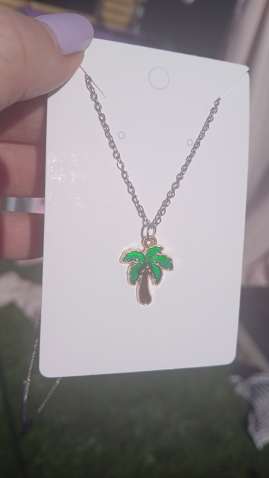 Palm Tree Pendant Necklace Tropical Beach Jewelry Gift