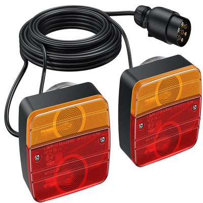 Rueckleuchten Set Anhaenger E13 DC12V Magnet Bremslicht PKW Auto E-Pruefzeichen