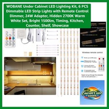 Modern Under Cabinet LED Lighting Kit - Dimmable, Remote Control, Timed Function