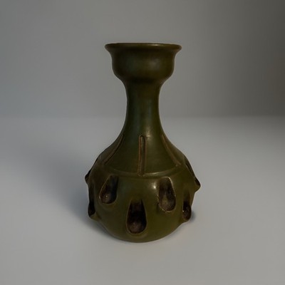 Bitossi Fratelli Fanciullacci Green VASE 7.5  RARE Strawberry Decor Italy Signed