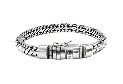 BESA Panzerarmband 8mm Benat S 925er Silber dreigliedrig dezent filigran Unisex