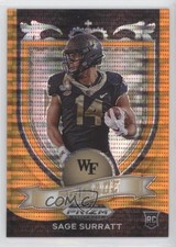 2021 Panini Prizm Draft Picks Crusade Orange Pulsar 1/49 Sage Surratt #177 0v0