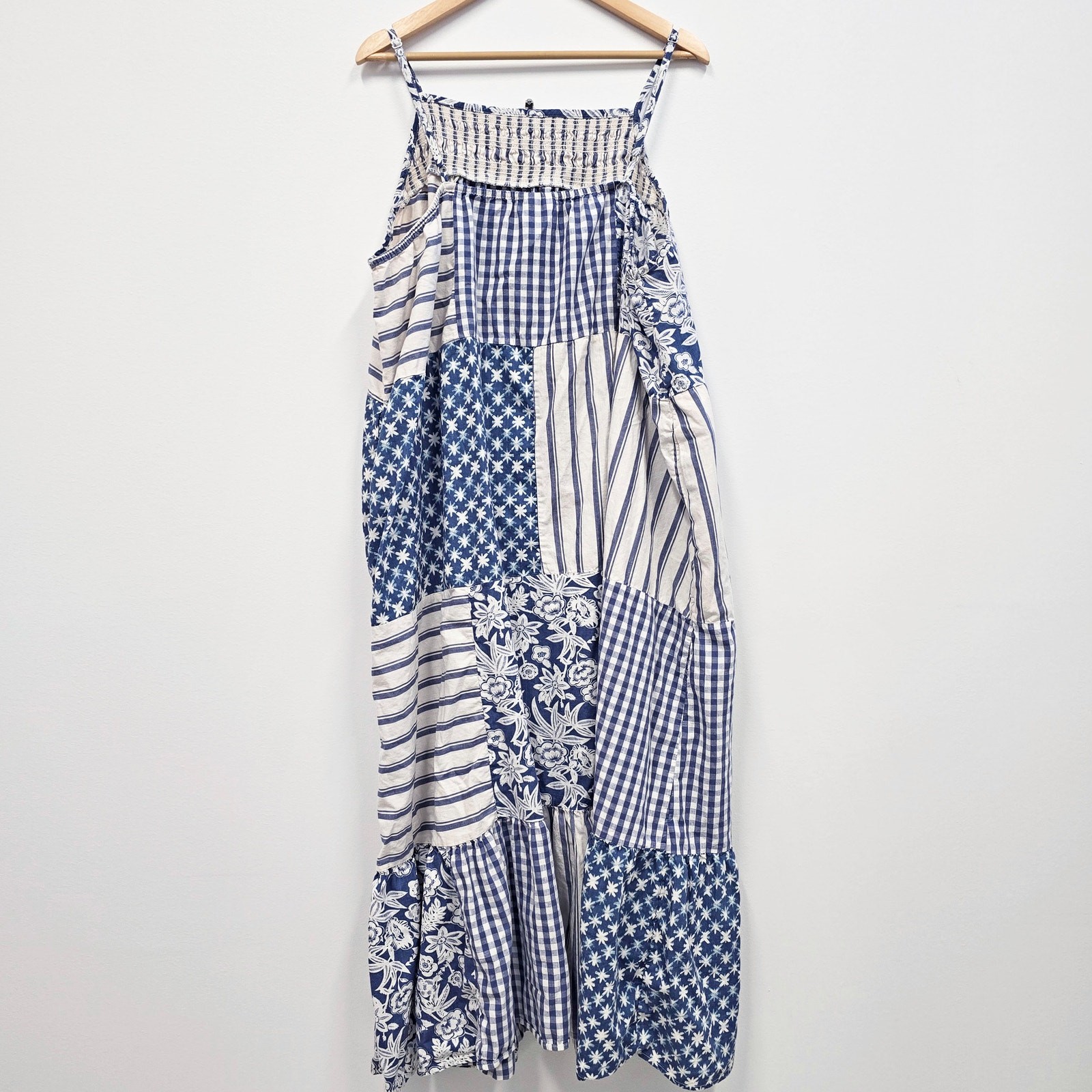 Universal Thread Womens Blue Patchwork Smocked Pl… - image 3