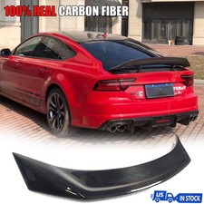 Fit Audi A7 S7 Rs7 13-18 Real Carbon Fiber Rear Trunk Spoiler Tail Boot Wing Lip Fit Audi A7 S7 Rs7 13-18 Real Carbon Fiber Rear Trunk Spoiler Tail Boot Wing Lip