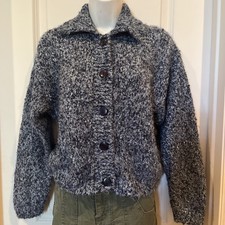 VINTAGE PC KNITWEAR MADE USA Y2K 90  s GRUNGE GRANDMA COTTAGE CORE CARDIGAN MED