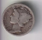 1917-P MERCURY DIME 10¢ PHILADELPHIA 90% SILVER COIN UNITED STATES MINT