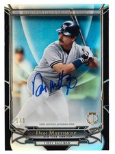 2016 Topps Tribute Black Refractor Don Mattingly Auto 1/1 On Card Signature 1of1