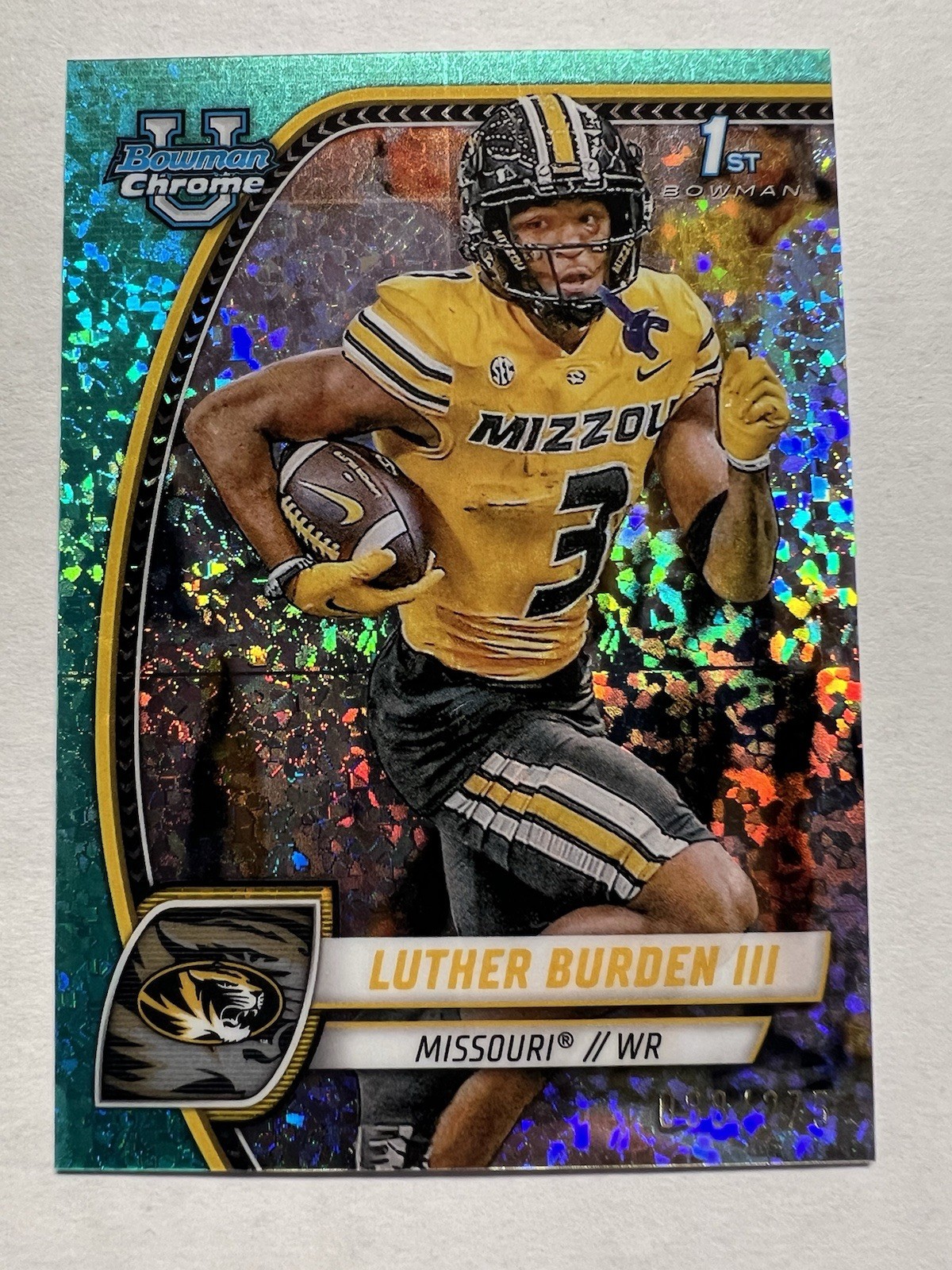 2024 Bowman U Chrome Luther Burden Aqua Diamond /275 Rookie 1st Prospect