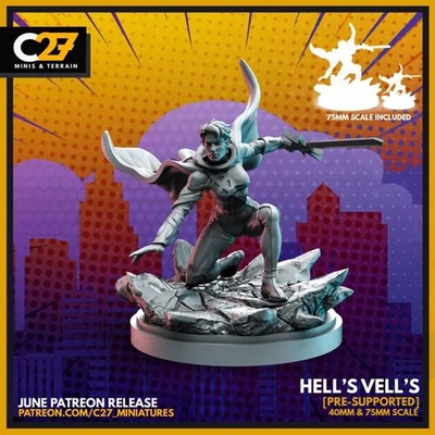 C27 - Phyla-Vell / Quasar Fan Sculpt (40mm Marvel Crisis Protocol Scale)