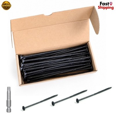 #14 x 6 inch Star Drive Deck Wood Screws, Heavy Duty Decking Timber T30 Torx 50X