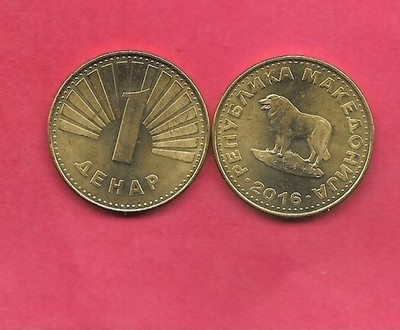 MACEDONIA KM2 2016 DENAR BU GEM UNCIRCULATED NICE RECENT COIN