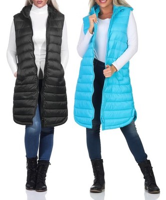 Only Damen lange Steppweste Weste Waistcoat gesteppt Übergang ONLMelody Hooded