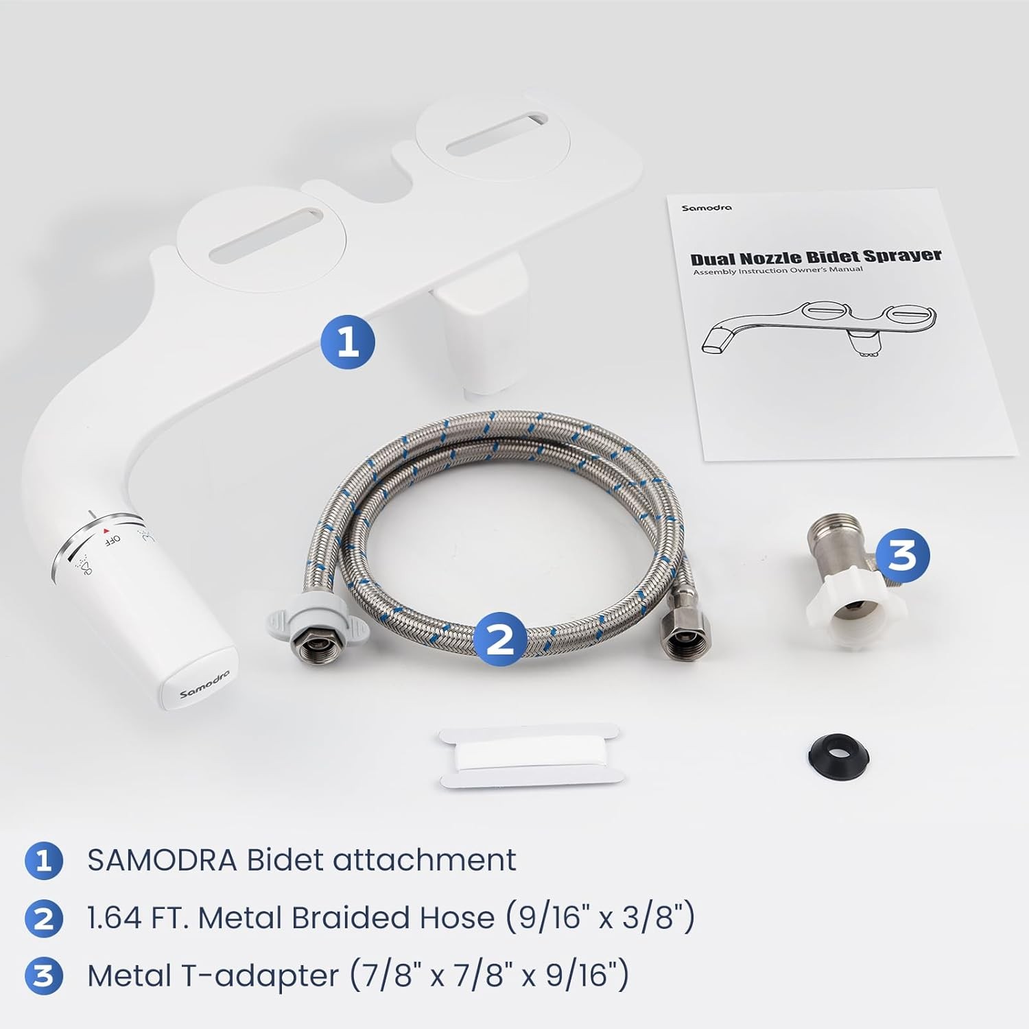 SAMODRA Ultra-Slim Hygienic Bidets Attachment for Existing Toilets - Silver 