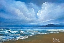 Ricordo di un'estate - Marina - Dipinto a olio originale su pannello telato