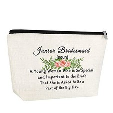 Thank You Gifts From Bride Makeup Bag - Bridesmaid Cosmetic Junior Bridesmaid