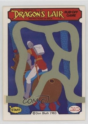1984 Fleer Dragon's Lair Stickers Rub-Off Game Dirk the Daring on Robohorse 6f8
