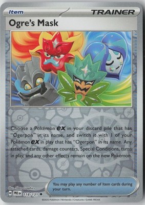 Ogre's Mask 118/131 Uncommon Prismatic Evolutions Pokemon Reverse Holo Near Mint