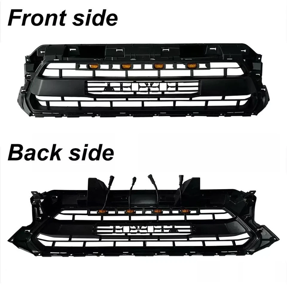 Parachoques delantero negro mate parrilla luces LED para Toyota Tacoma 2012-2015 Foto 3 de 4