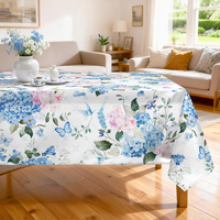 Hortensie Tischdecke Rechteckig Abwaschbar Tischdecken Polyester Wasserabweisend