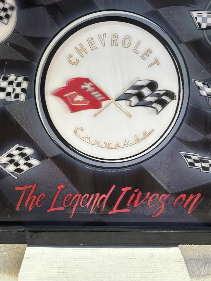 Chevy Corvette “The Legend Lives On” Holograph Sign 15x13 Man Cave*FREE SHIPPING - Image 3 of 4