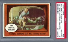 1961 Topps FB #038 PSA 8 Hornung Sets Scoring Record Packers 38