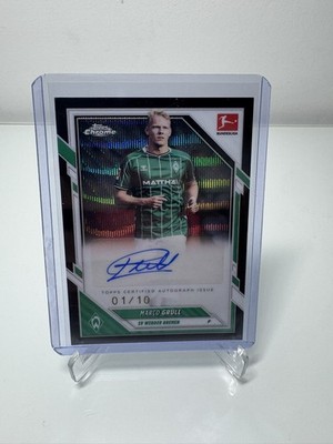 Topps 2025-26 Bundesliga Chrome Marco Grüll Black Wave Auto /10 Werder Bremen